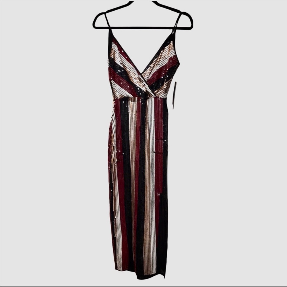 NEW Aqua Women's Sequin Stripe Cocktail
Midi Dress Size XS